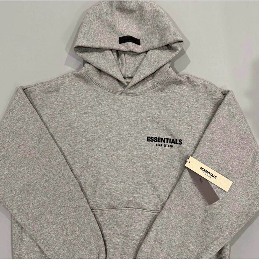 Fear of God Essentials Light Gray Pullover Hoodie